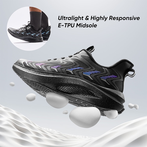 [FlyLife] Men's Lightweight Running Sneakers - ALL BLACK - 7